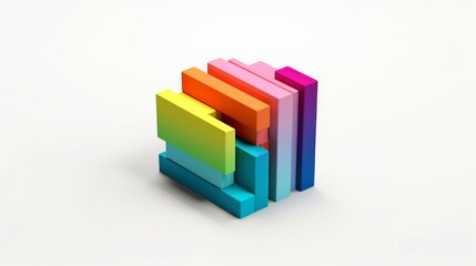 Abstract 3D geometric shapes, 3d element art minimal style, Generative AI illustration