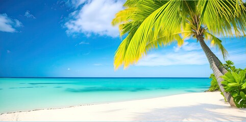 Obraz na płótnie Canvas Sea coast of a tropical beach on a sunny day.