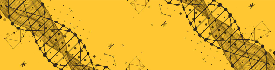 Abstract futuristic background for design works..Science template, wallpaper or banner with a DNA molecules.