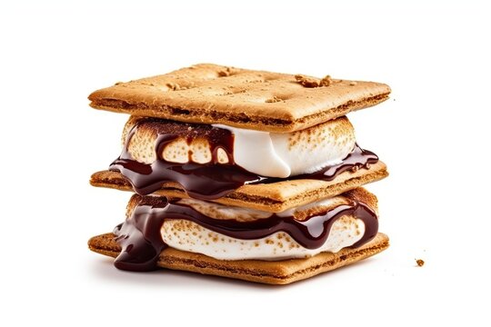 ancy s'mores Indulgent Chocolate Snack Dessert On White Background