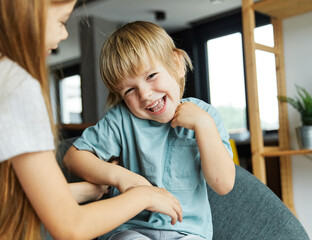 child girl boy childhood kid brother sister love family together portrait fun happy joy happiness cute cheerful young