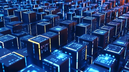 Obraz premium Blockchain Technology Concepts.