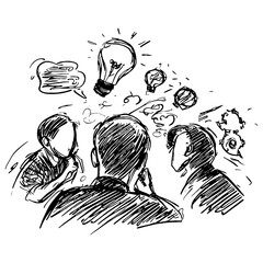 creative teamwork doodle sketch © Satoru Sketches