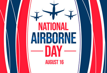 August 16 is observed as National Airborne day to honor the airborne force of armed forces. Aribrone day background design