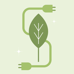 Obraz premium eco energy flat green environmental collection