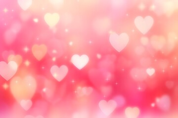 Pink pastel heart love valentine day concept. Abstract blur background. generative ai