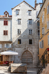Fototapeta na wymiar The narrow streets of the medieval city. Split, Croatia