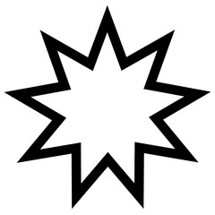 Baháʼí, Nine-pointed star, According to the Abjad system of Isopsephy, the word Bahá' has a numerical equivalence of 9, and thus there is frequent use of the number 9 in Baháʼí symbols.