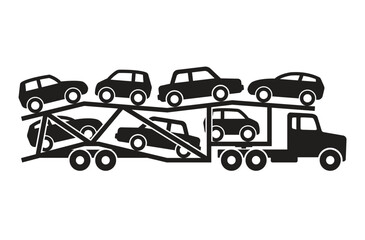 simple car transport truck silhouette