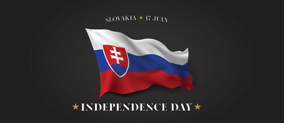 Slovakia independence day vector banner, greeting card.