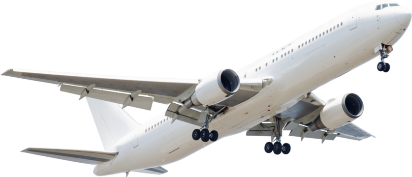 着陸態勢に入る飛行機