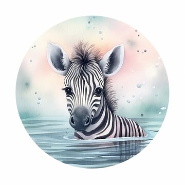 zebra in the water