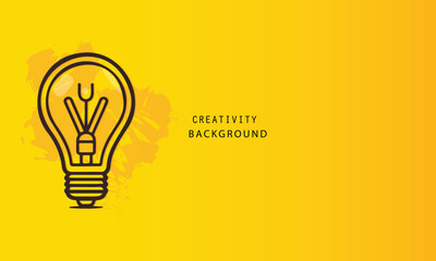 idea creative background, light bulb orange background, management and kaizen concept with brush
