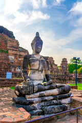 Obraz premium Buddha statue at the ancient temple of Wat Maha That in Ayutthaya, Thailand