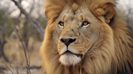 Fototapeta na wymiar African lion, Generative AI