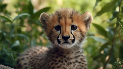 Cheetah cub baby. Generative AI