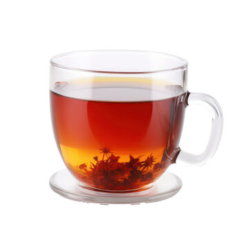 Tea. Saffron tea isolated on transparent background. Generative AI.