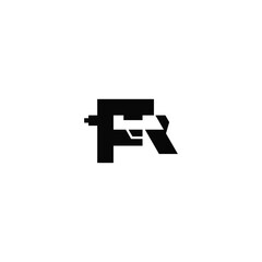 F pistol logo design concept.