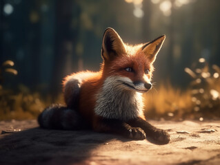 Obraz premium closeup on a fox in the wild, Generative AI
