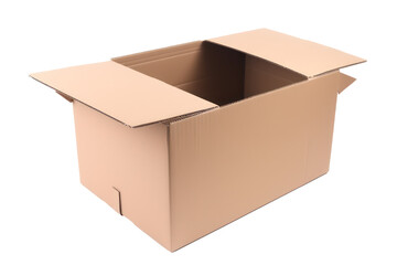Cardboard box. Cardboard box isolated on transparent background. Generative AI.