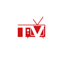 TV letter logo design concept.