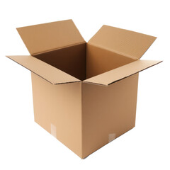 Cardboard box. Cardboard box isolated on transparent background. Generative AI.