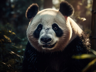 close up on a panda, Generative AI
