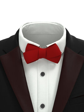 Man Suit with bowtie. Tuxedo Bow Tie