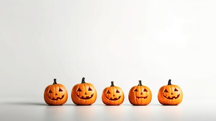 Halloween Pumpkin Decoration with white background and copy space ai generated