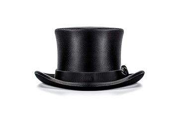 Stylish Black Top Hat On White Background