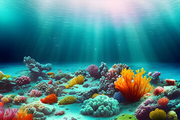 Naklejka premium coral reef in the sea, genrative ai