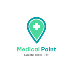 Fototapeta premium MEDICAL POINT LOGO VECTOR ILLUSTRATION