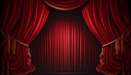 Opera stage curtains and red stage curtains