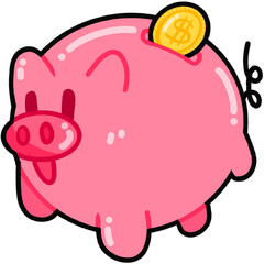 Businessman putting a coin into a piggy bank. Save money concept.  on white background.