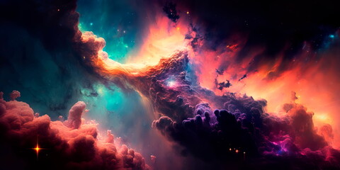 Obraz na płótnie Canvas Nebula and galaxies in space. Space many light years