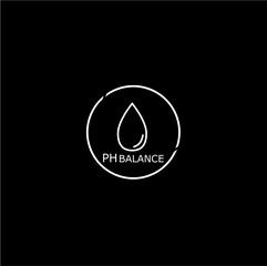 PH balance icon isolated on black background 