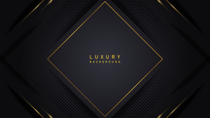 abstract luxury modern black background with gold frame. luxury elegant theme design vector illustration EPS10
