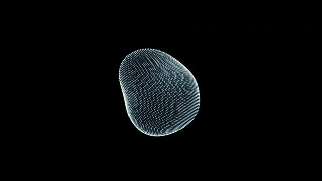 metamorphose of amorphous sphere shape from dots, abstract animation of future shape, 4K live wallpaper