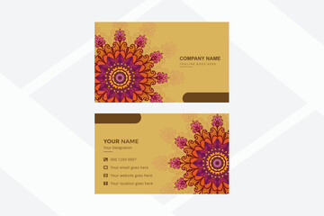 Business visiting card colorful floral mandala fashion style design
