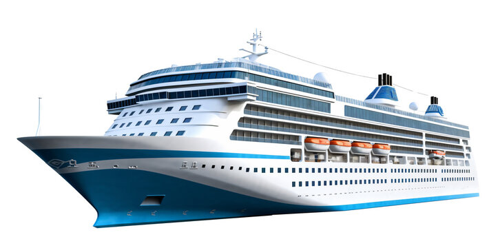 cruise ship isolated on the transparent background PNG. AI generative.