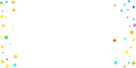 Rainbow Festive Confetti. Carnival Star Falling.