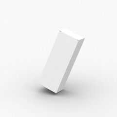 Long vertical paper box template without design on a transparent background.