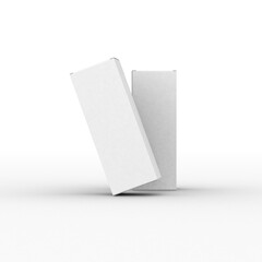 Long vertical paper box template without design on a transparent background.