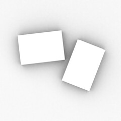 Vertical flat paper box template without design cover on a transparent background.