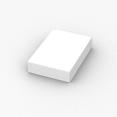 Vertical flat paper box template without design cover on a transparent background.