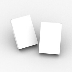 Vertical flat paper box template without design cover on a transparent background.