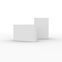 Vertical flat paper box template without design cover on a transparent background.