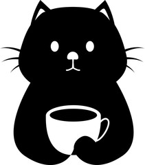 
Cat holding cup svg design