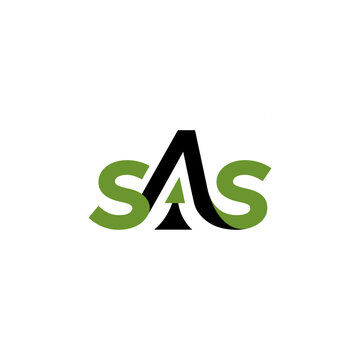 initial letter SAS unique logo vector