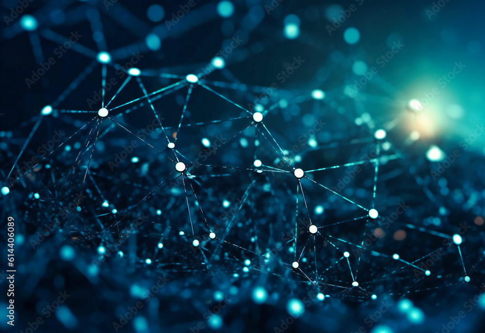 Poster a background with a network of dots on it